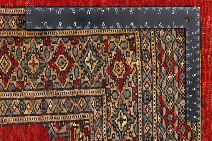 Red Pakistani Jaldar Rug 5' 1" x 8' 1" Hand-Knotted | No. QA14474