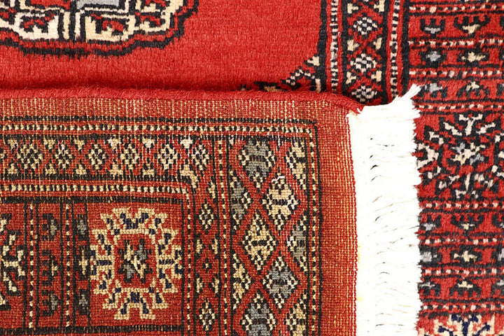 Tomato Pakistani Bokhara Rug 2'7" x 14'2" Hand-Knotted | No. QA14923