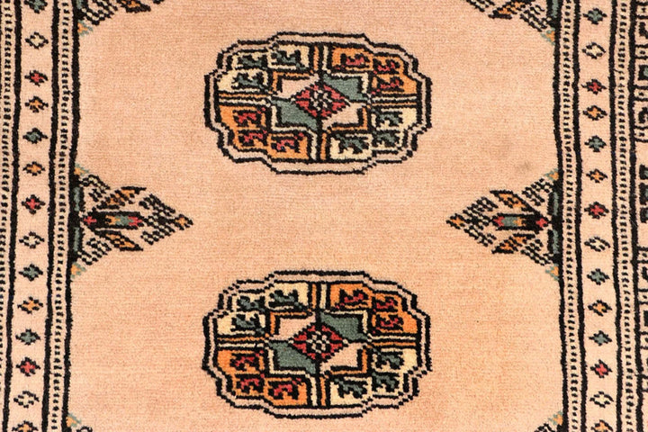 Antique White Pakistani Bokhara Rug 2' 7" x 9' 1" Hand-Knotted | No. QA15142