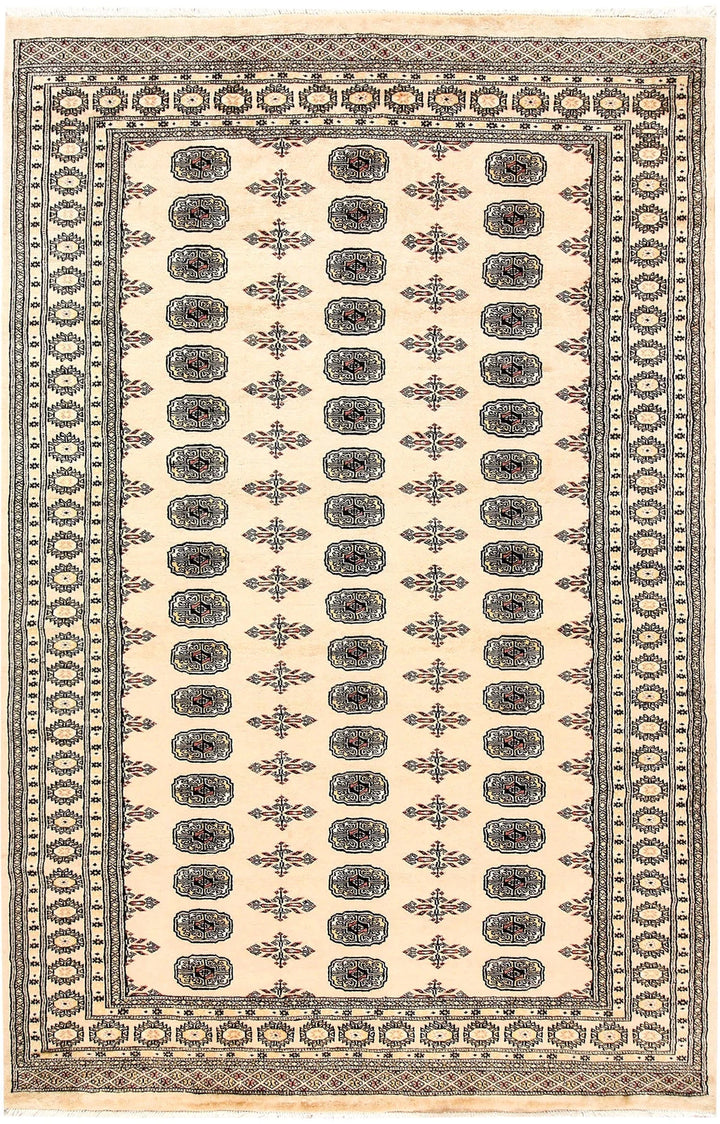 Brown Pakistani Bokhara Rug 6' x 9' 5" Hand-Knotted | No. QA15595