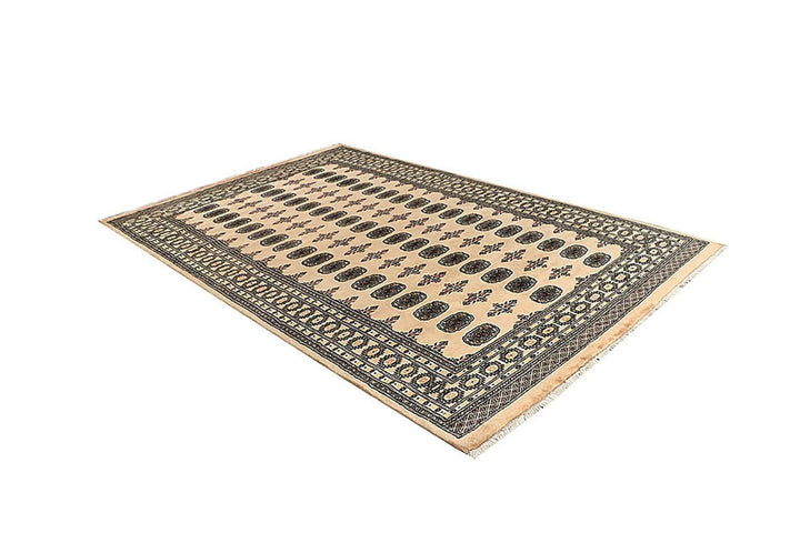 Brown Pakistani Bokhara Rug 6' x 9' 5" Hand-Knotted | No. QA15595