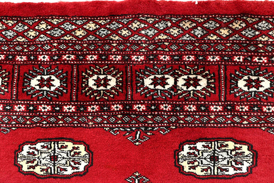 Red Bokhara Rug 5' 11" x 8' 2" Hand-Knotted | No. QA15608