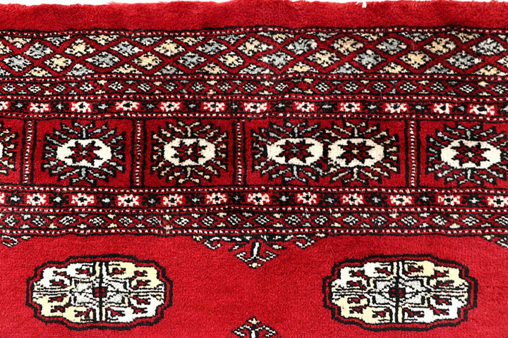Red Bokhara Rug 5' 11" x 8' 2" Hand-Knotted | No. QA15608