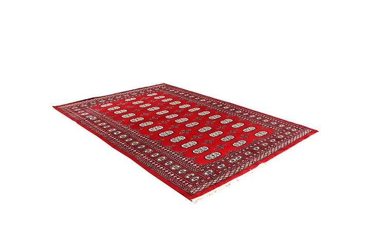 Red Bokhara Rug 5' 11" x 8' 2" Hand-Knotted | No. QA15608
