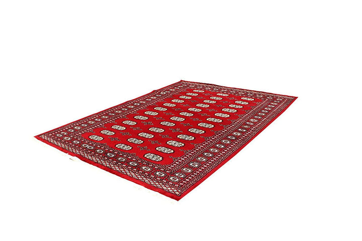 Red Bokhara Rug 5' 11" x 8' 2" Hand-Knotted | No. QA15608