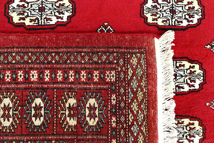 Red Bokhara Rug 5' 11" x 8' 2" Hand-Knotted | No. QA15608