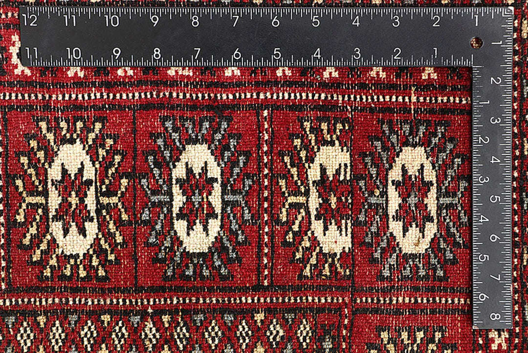 Red Bokhara Rug 5' 11" x 8' 2" Hand-Knotted | No. QA15608