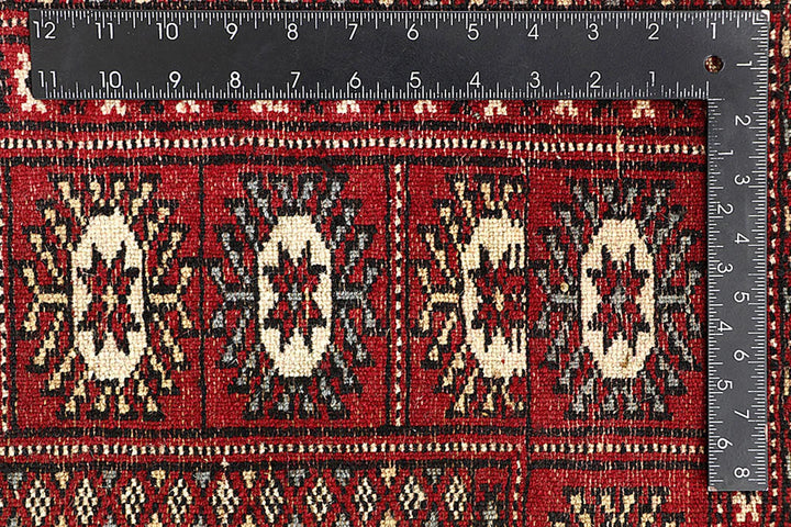 Red Bokhara Rug 5' 11" x 8' 2" Hand-Knotted | No. QA15608