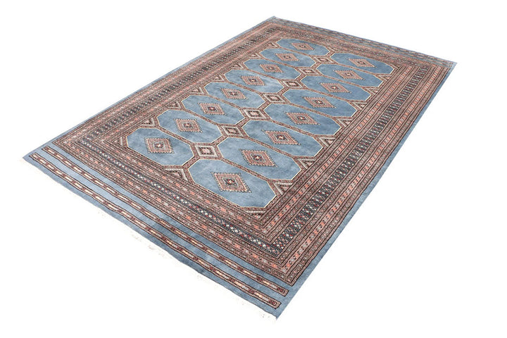 Grey Pakistani Jaldar Rug 5' 5" x 8' 1" Hand-Knotted | No. QA15708