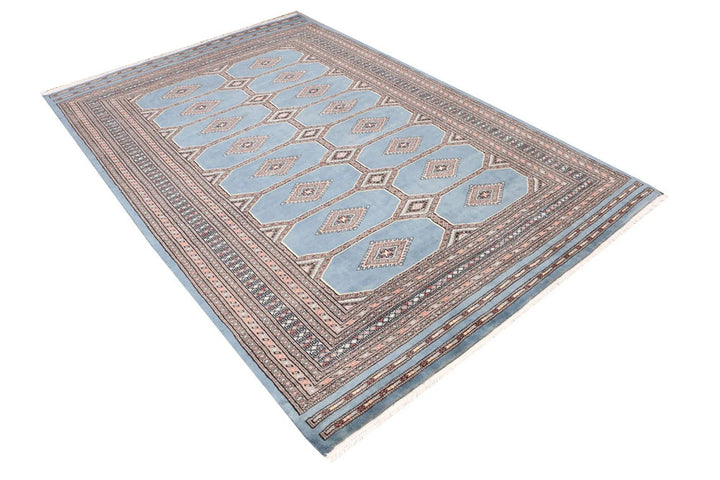 Grey Pakistani Jaldar Rug 5' 5" x 8' 1" Hand-Knotted | No. QA15708