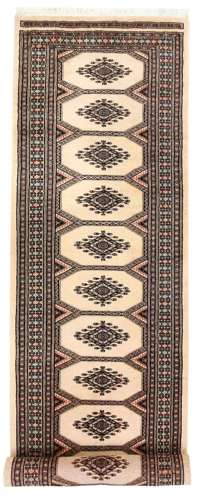 Brown Pakistani Jaldar Rug 2' 5" x 9' 6" Hand-Knotted | No. QA16091