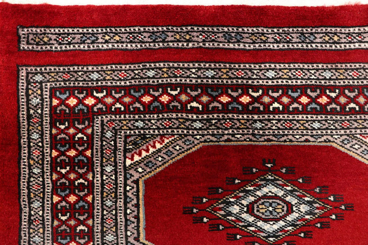 Red Pakistani Jaldar Rug 2' 4" x 9' 1" Hand-Knotted | No. QA16130