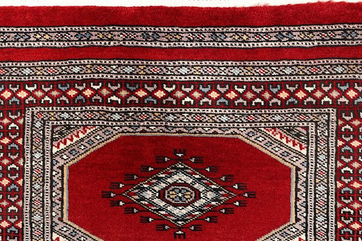 Red Pakistani Jaldar Rug 2' 4" x 9' 1" Hand-Knotted | No. QA16130