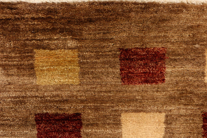 Brown Gabbeh Rug 2' 7" x 3' 11" Hand-Knotted | No. QA16315
