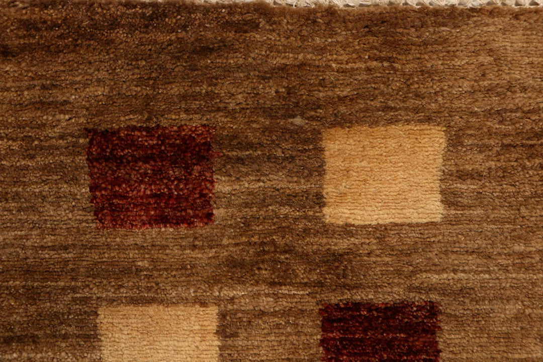 Brown Gabbeh Rug 2' 7" x 3' 11" Hand-Knotted | No. QA16315