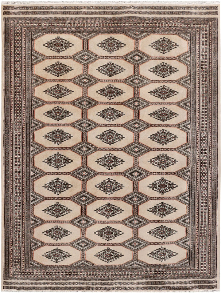 Brown Pakistani Jaldar Rug 5' 9" x 7' 7" Hand-Knotted | No. QA16331