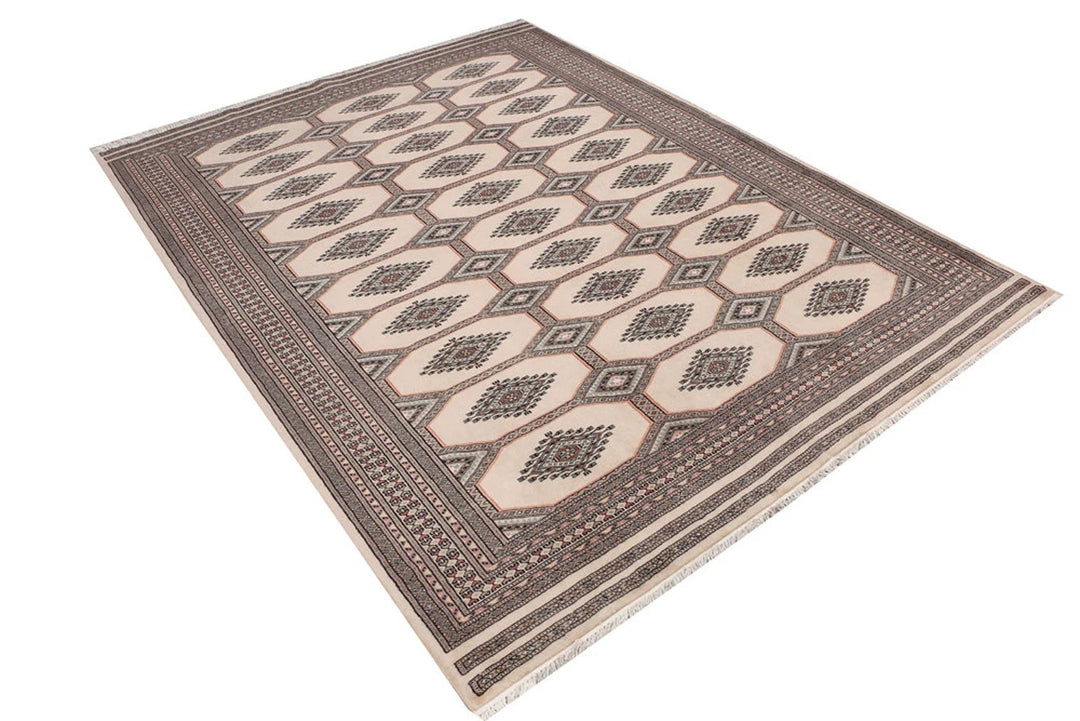 Brown Pakistani Jaldar Rug 5' 9" x 7' 7" Hand-Knotted | No. QA16331