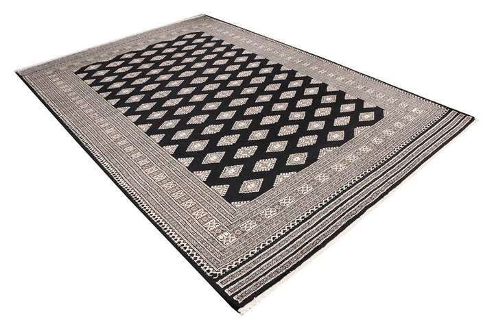 Grey Pakistani Jaldar Rug 6' 7" x 9' 9" Hand-Knotted | No. QA16405
