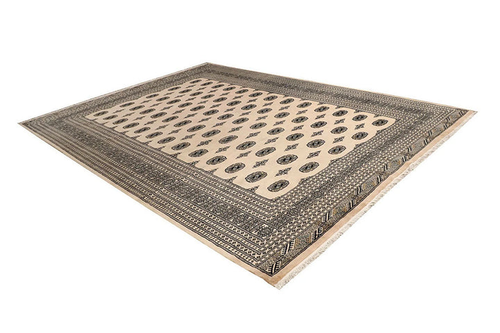 Brown Pakistani Bokhara Rug 9' 1" x 12' 3" Hand-Knotted | No. QA16591