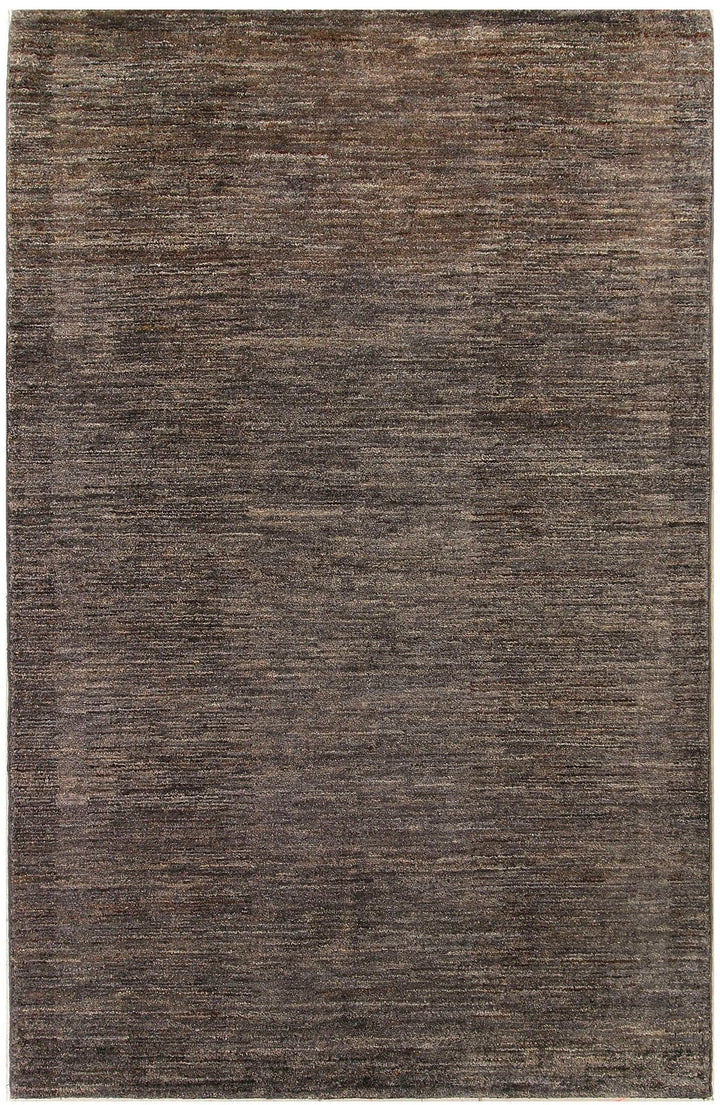 Saddle Brown Pakistani Gabbeh Rug 4' x 6'1" Hand-Knotted | No. QA16660