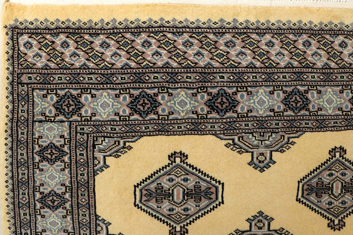 Yellow Pakistani Jaldar Rug 5' 1" x 8' Hand-Knotted | No. QA16879