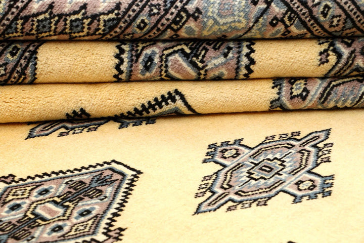 Yellow Pakistani Jaldar Rug 5' 1" x 8' Hand-Knotted | No. QA16879