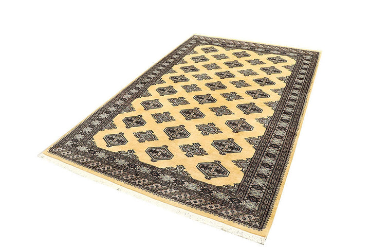 Yellow Pakistani Jaldar Rug 5' 1" x 8' Hand-Knotted | No. QA16879