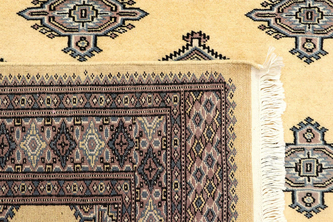 Yellow Pakistani Jaldar Rug 5' 1" x 8' Hand-Knotted | No. QA16879