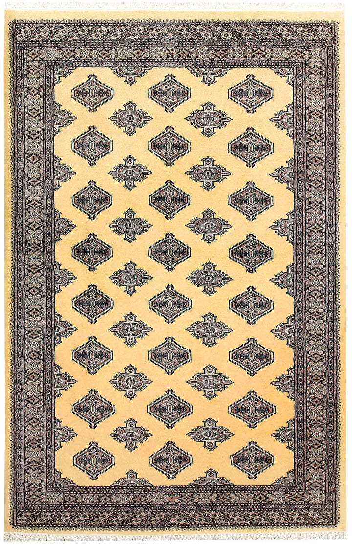 Yellow Pakistani Jaldar Rug 5' 2" x 7' 11" Hand-Knotted | No. QA16971