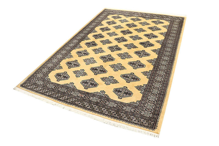 Yellow Pakistani Jaldar Rug 5' 2" x 7' 11" Hand-Knotted | No. QA16971