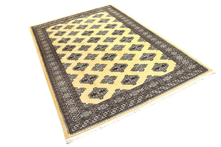Yellow Pakistani Jaldar Rug 5' 2" x 7' 11" Hand-Knotted | No. QA16971