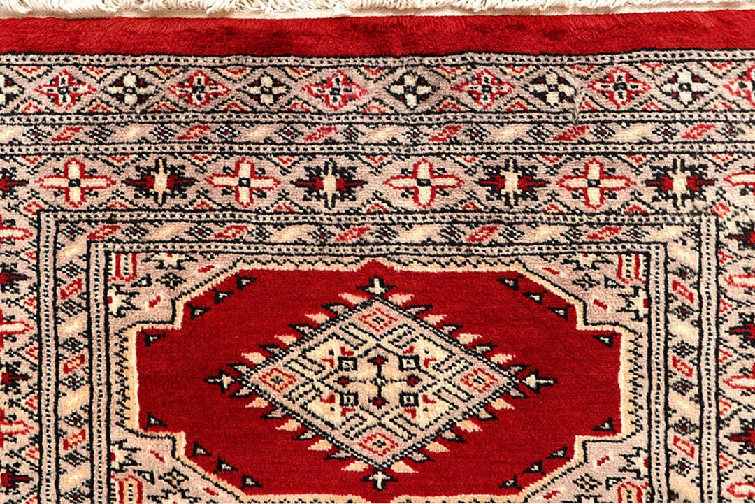 Firebrick Pakistani Jaldar Runner 2' 7" x 13' Hand-Knotted | No. QA16996