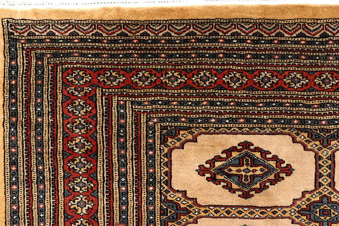 Brown Pakistani Jaldar Rug 8' 2" x 11' Hand-Knotted | No. QA17015