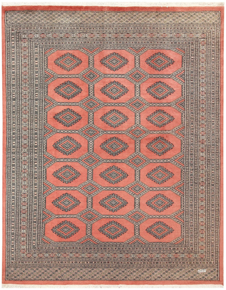 Light Coral Pakistani Jaldar Rug 6' 8" x 9' 4" Hand-Knotted | No. QA17139