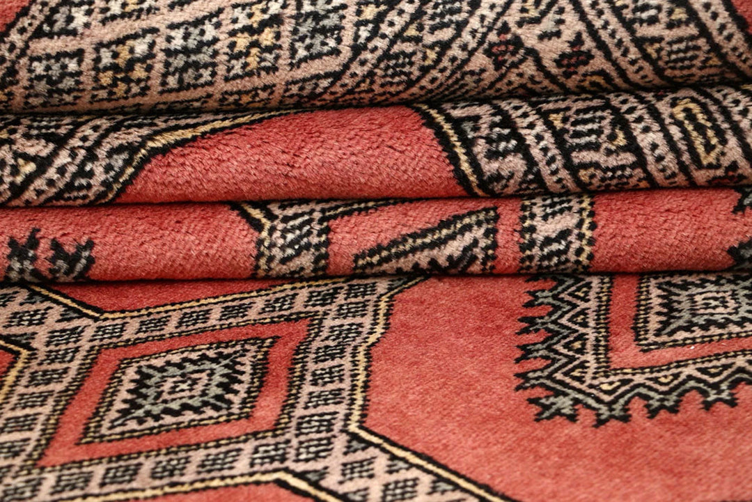 Light Coral Pakistani Jaldar Rug 6' 8" x 9' 4" Hand-Knotted | No. QA17139