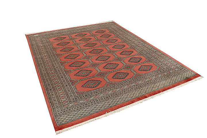 Light Coral Pakistani Jaldar Rug 6' 8" x 9' 4" Hand-Knotted | No. QA17139