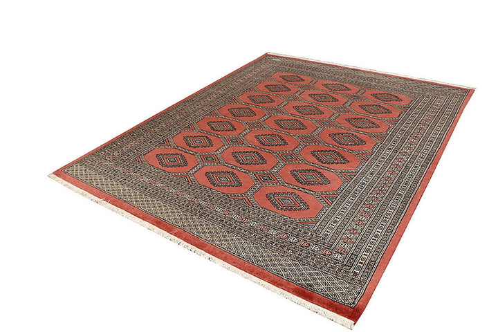 Light Coral Pakistani Jaldar Rug 6' 8" x 9' 4" Hand-Knotted | No. QA17139
