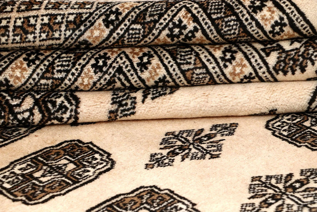 Brown Pakistani Bokhara Rug 9' x 12' Hand-Knotted | No. QA17164