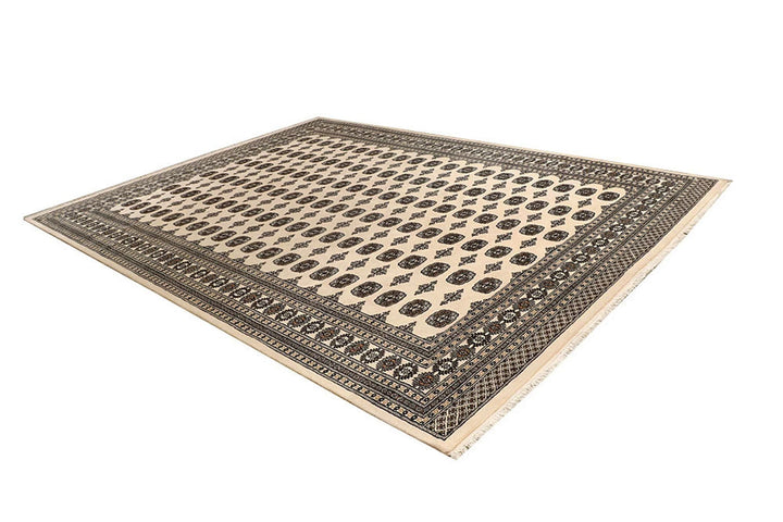 Brown Pakistani Bokhara Rug 9' x 12' Hand-Knotted | No. QA17164