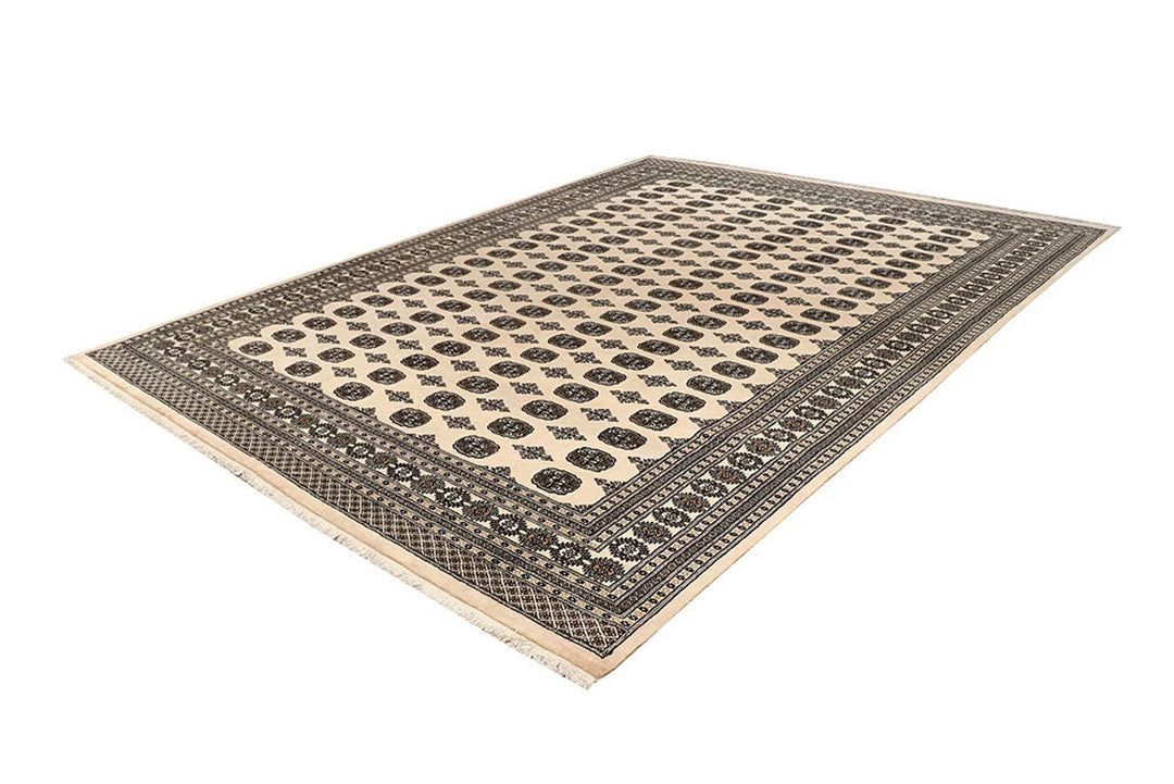 Brown Pakistani Bokhara Rug 9' x 12' Hand-Knotted | No. QA17164