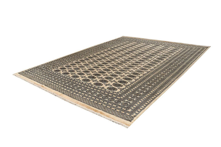 Brown Pakistani Bokhara Rug 9' x 12'1" Hand-Knotted | No. QA17289