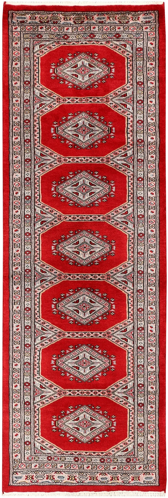 Firebrick Pakistani Jaldar Runner 2' 1" x 6' 2" Hand-Knotted | No. QA17308