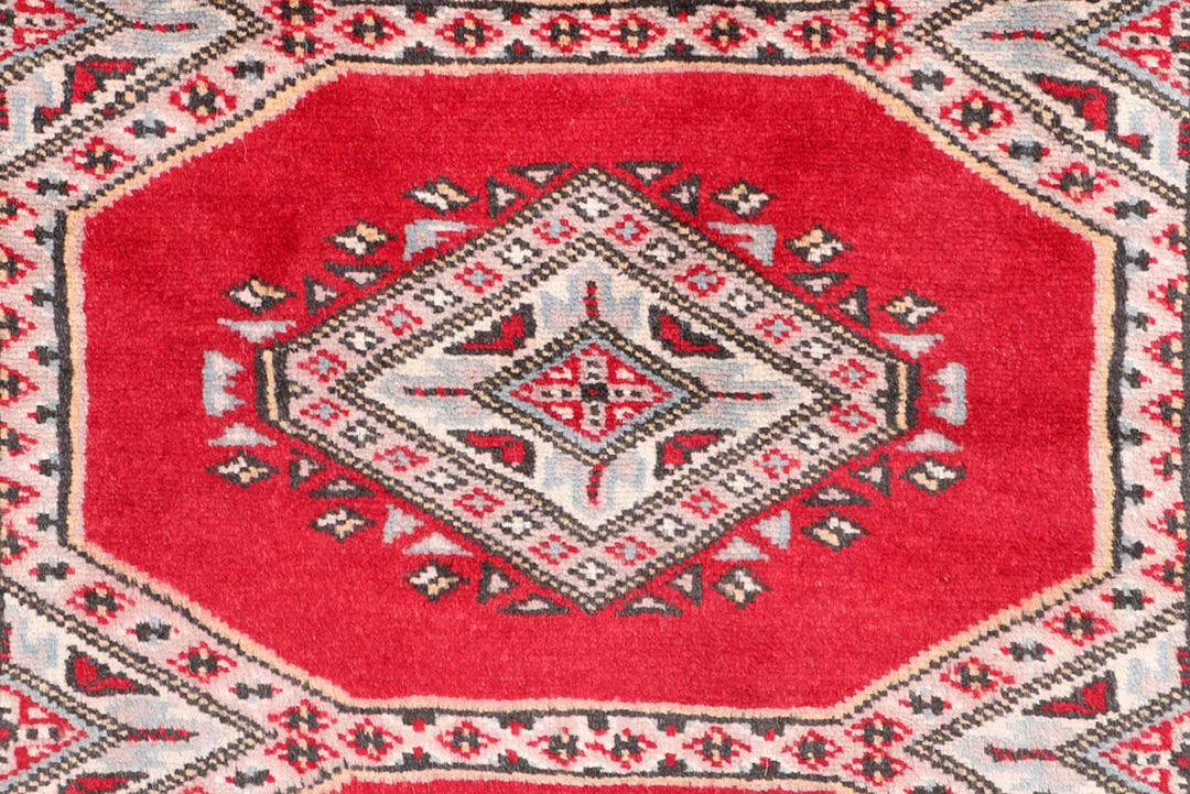 Firebrick Pakistani Jaldar Runner 2' 1" x 6' 2" Hand-Knotted | No. QA17308