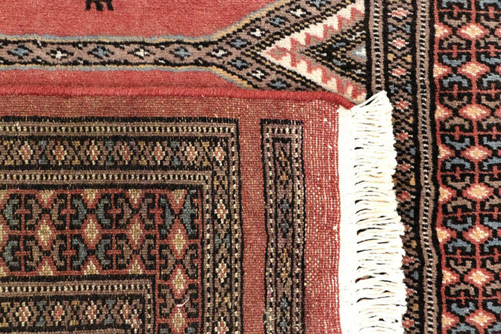 Light Salmon Pakistani Jaldar Rug 2' 4" x 9' 4" Hand-Knotted | No. QA17309