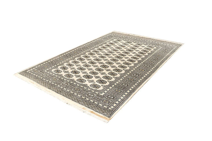 Brown Bokhara Rug 6' x 9' Hand-Knotted | No. QA17359