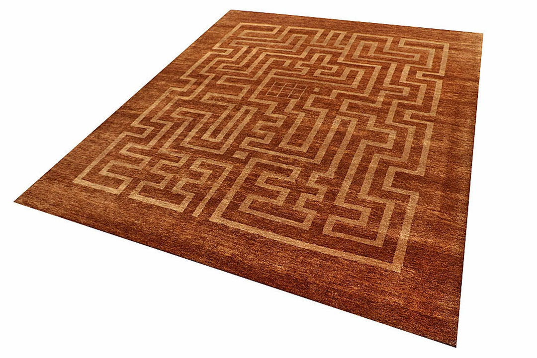 Sienna Pakistani Gabbeh Rug 6' 6" x 7' 10" Hand-Knotted | No. QA17572