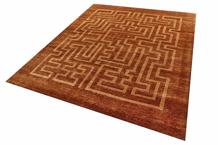 Sienna Pakistani Gabbeh Rug 6' 6" x 7' 10" Hand-Knotted | No. QA17572