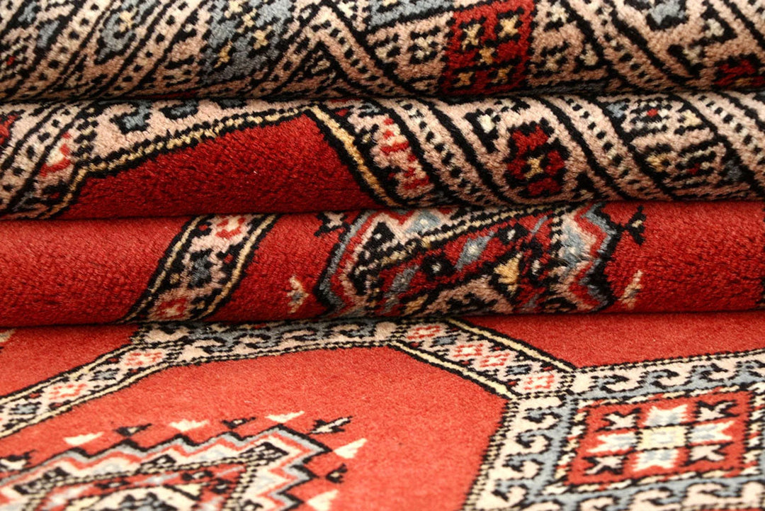 Tomato Orange Pakistani Jaldar Rug 6' x 8'6" Hand-Knotted | No. QA17619