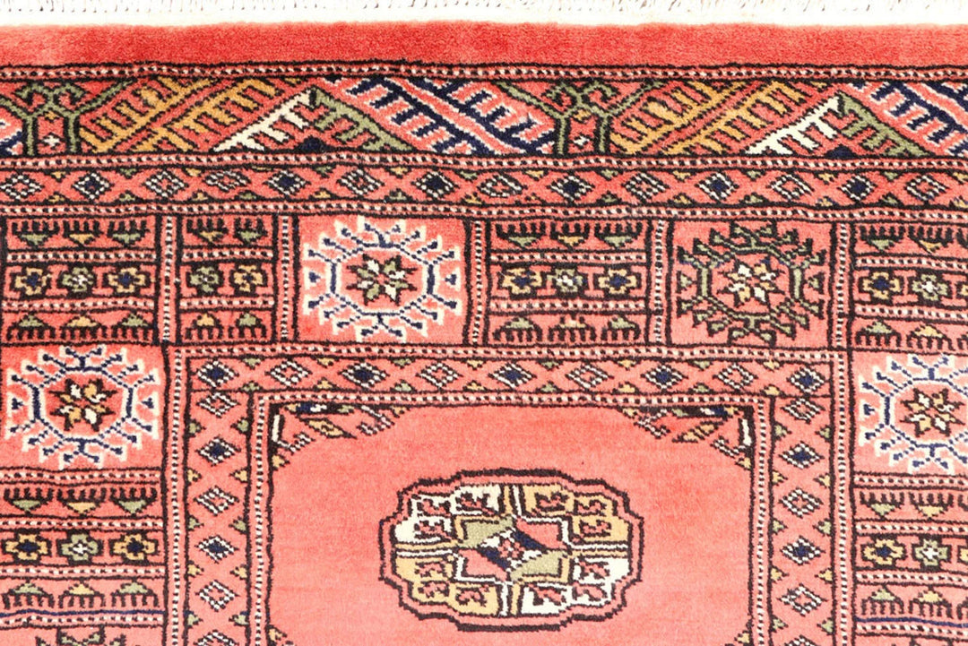 Tomato Pakistani Bokhara Runner 2' 7" x 9' 3" Hand-Knotted | No. QA17665