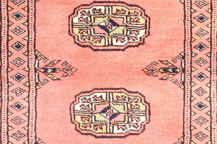 Tomato Pakistani Bokhara Runner 2' 7" x 9' 3" Hand-Knotted | No. QA17665